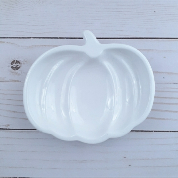 Other - Fall Pumpkin Soap Dish White Ceramic